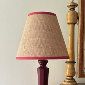 8” hessian empire shade with red trim