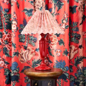 Small Urn Lampbase with pleated shade