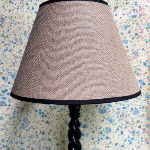 Hessian empire shade with black trim
