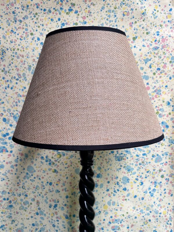 Hessian empire shade with black trim