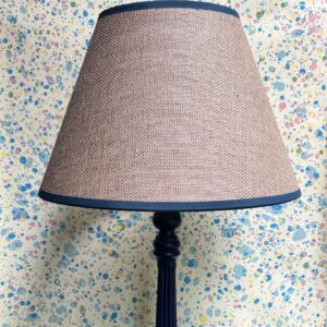 Hessian empire shade with blue trim