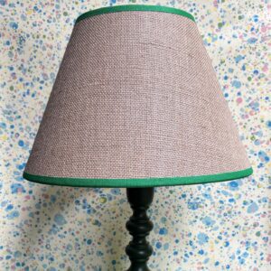 Hessian empire shade with green trim