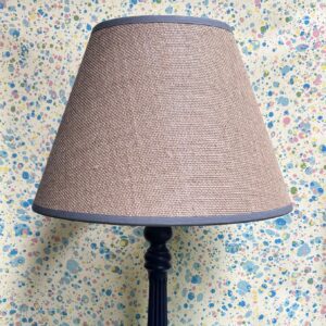 Hessian empire shade with grey trim