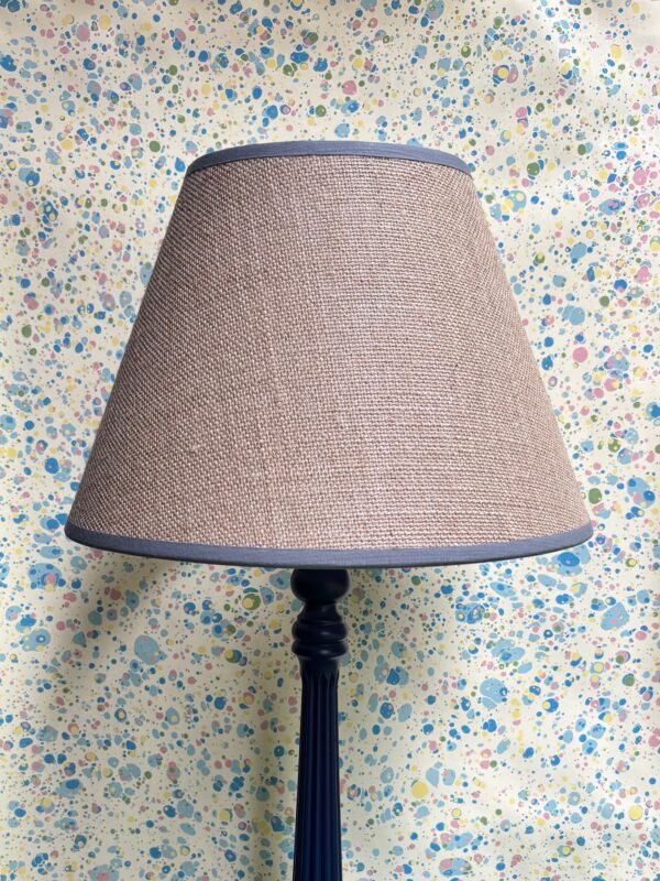 Hessian empire shade with grey trim