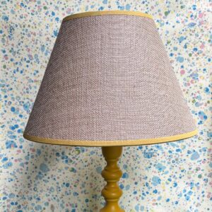 Hessian empire shade with yellow trim