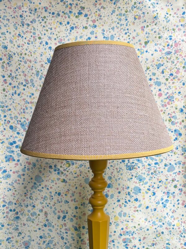 Hessian empire shade with yellow trim