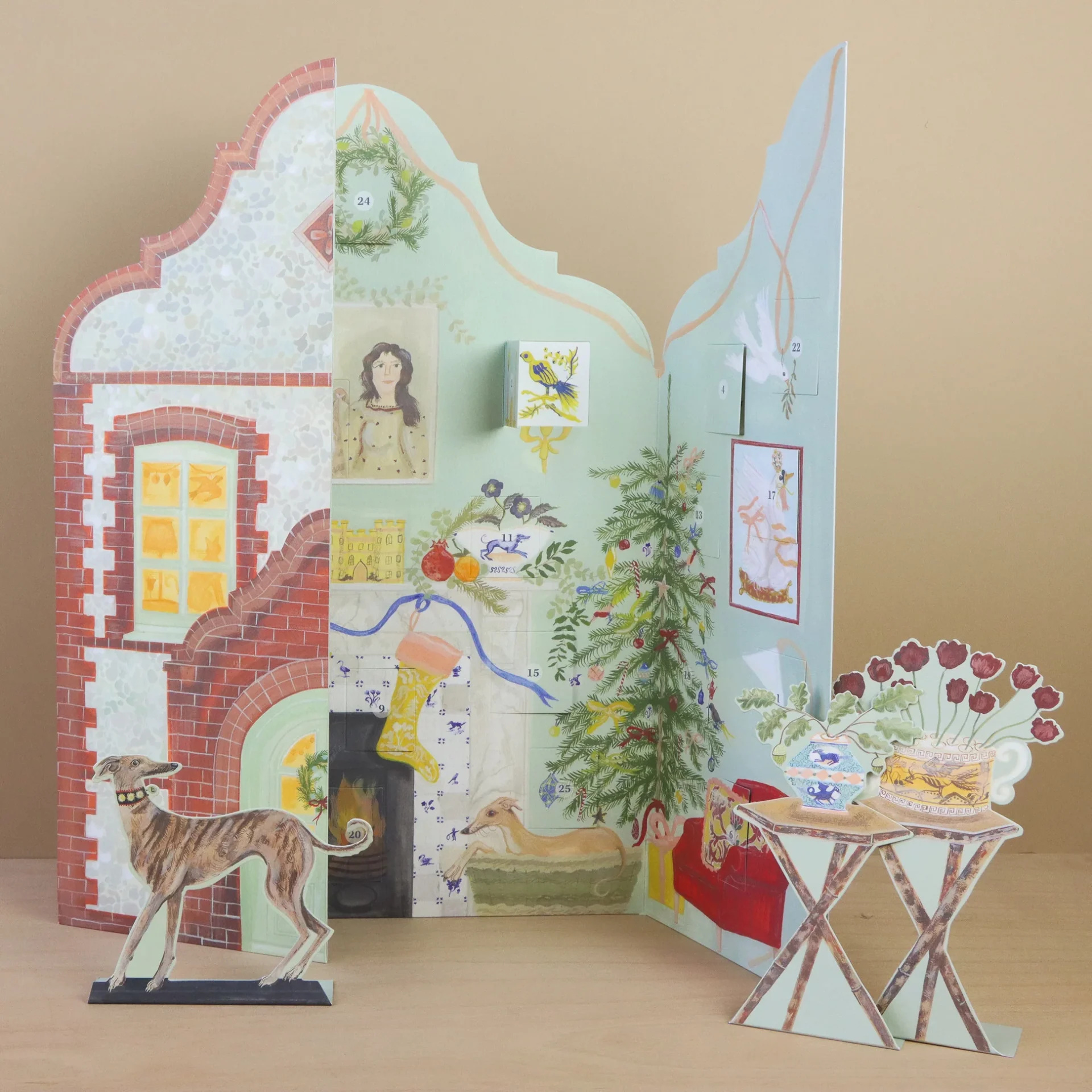 Festive Dutch Gable Advent Calendar by Polly Fern