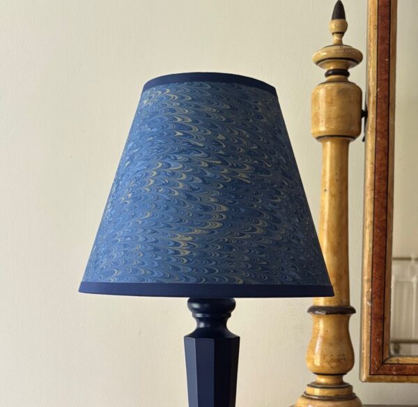 8” Anbye empire shade with royal blue trim