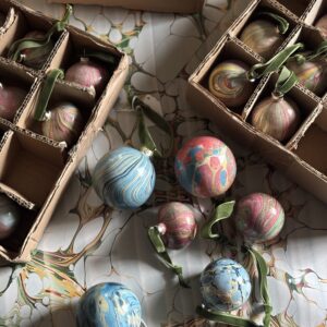 Small Christmas Drop Baubles set of 2