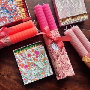 Scalloped Candles & Square Matchbox