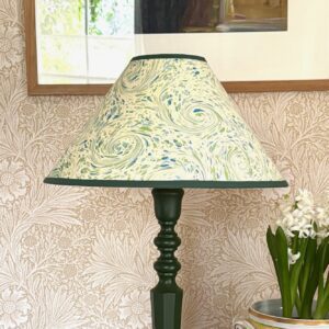 16" Yarn Coolie Shade with forest green trim
