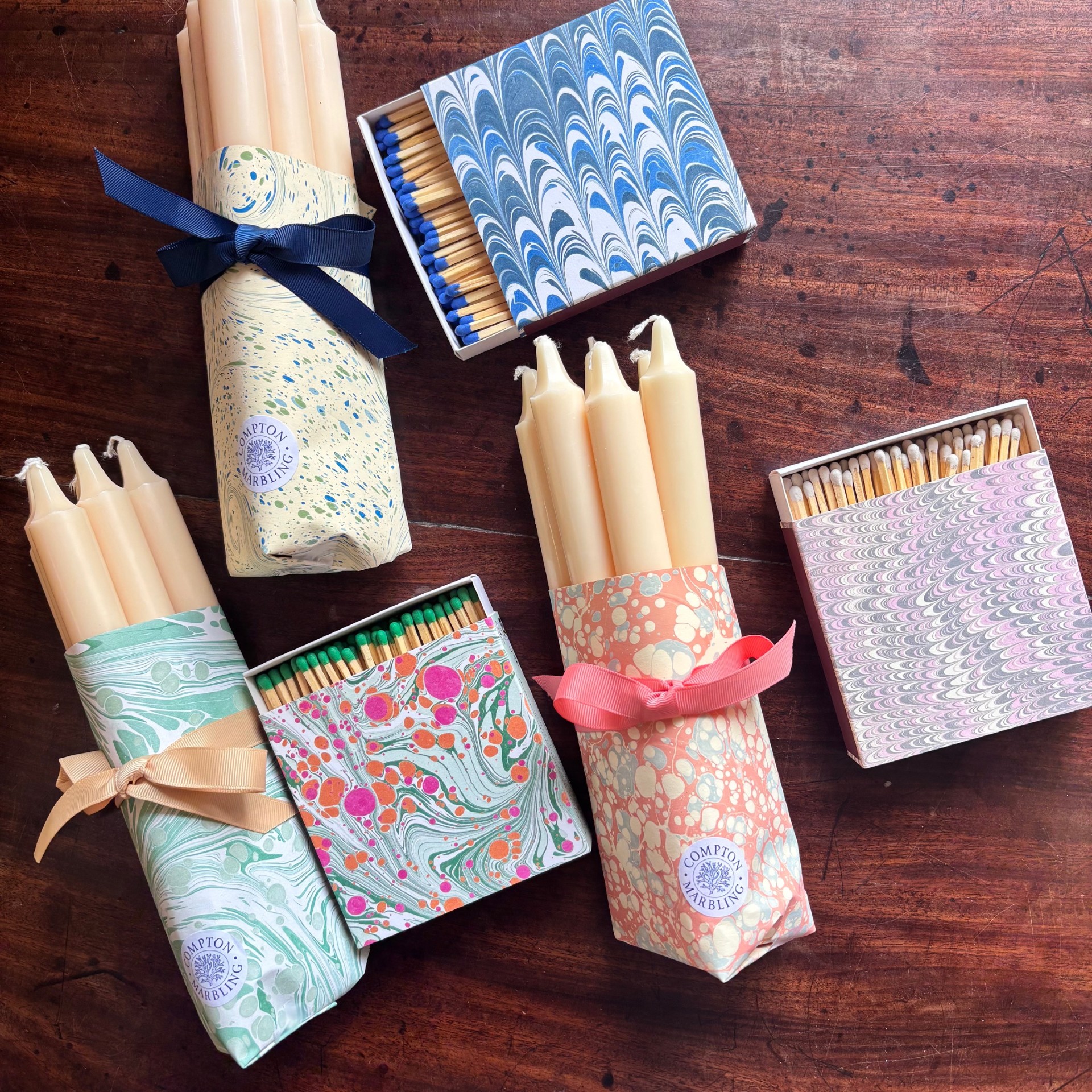 Wrapped Candles & Square Matchbox