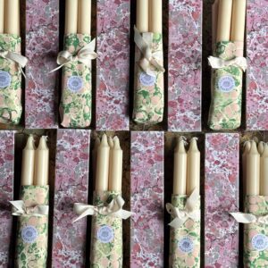 4 Wrapped Candles & Long Pink Matchbox