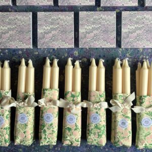 4 Wrapped Candles & Square Pink Matchbox